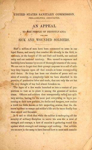An appeal to the people of Pennsylvania for the sick and wounded soldiers