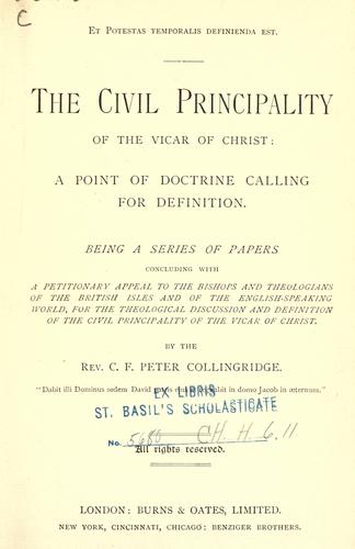 The civil principality of the Vicar of Christ