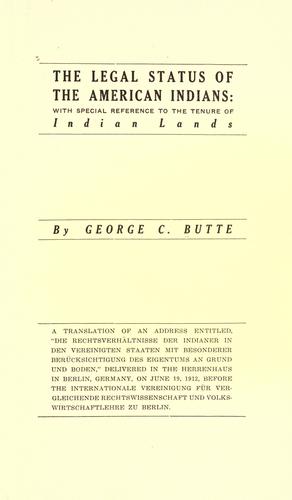 The legal status of the American Indians