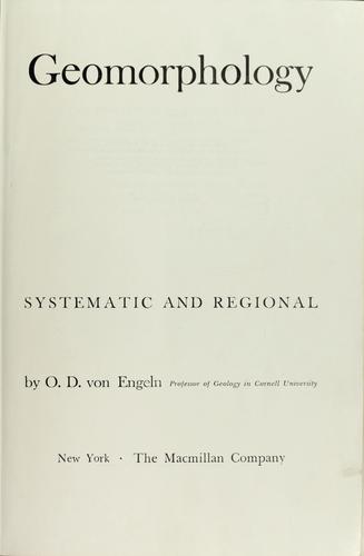 Geomorphology, systematic and regional