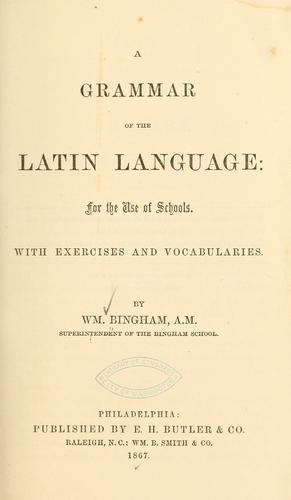 A grammar of the Latin language