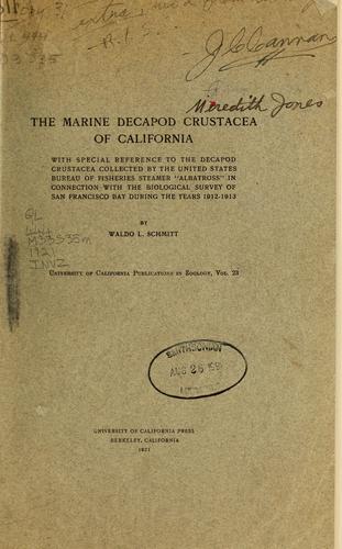 The marine decapod Crustacea of California