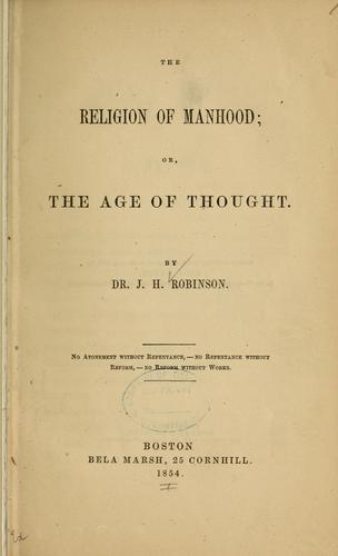 The religion of manhood