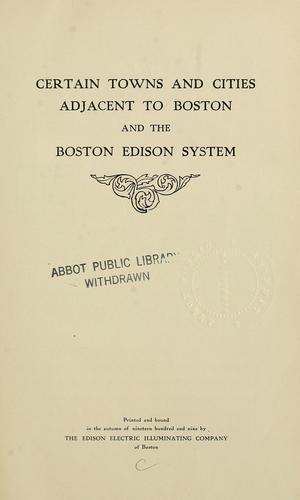 Certain towns and cities adjacent to Boston. and, The Boston Edison system