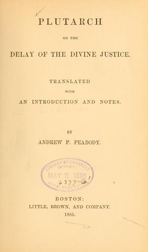Plutarch on the delay of the divine justice