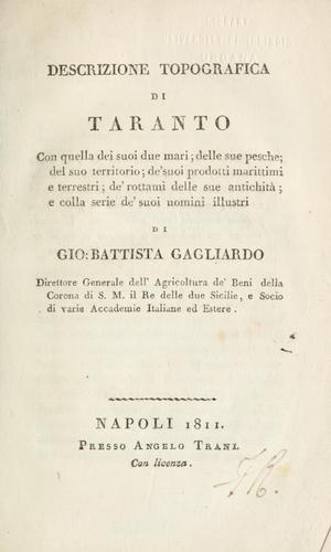 Descrizione topografica di Taranto con quella dei suoi due mari delle sue pesche