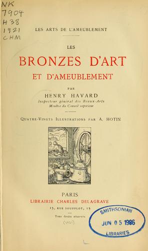 Les bronzes d'art et d'ameublement