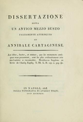 Dissertazione sopra un antico mezzo busto falsamente attribuito ad Annibale Cartaginese