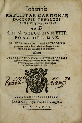De expvngendis haereticorvm propriis nominibus etiam de libris qui de religione ex professo nontractant