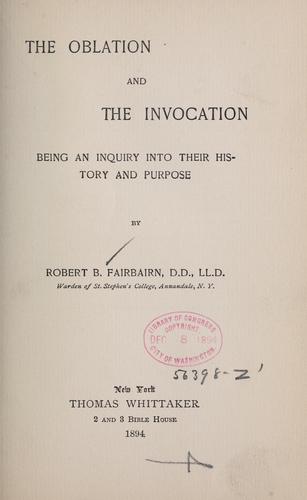 The oblation and the invocation