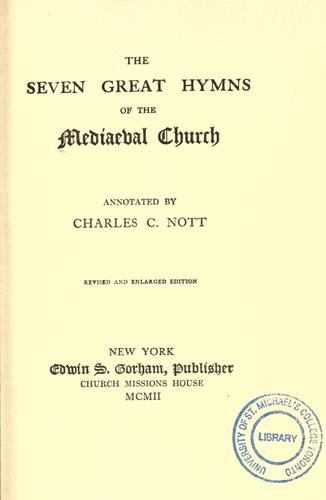 The seven great hymns of the mediaeval church