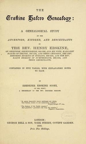 The Erskine-Halcro genealogy