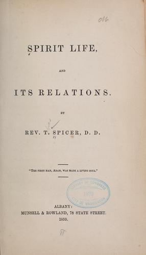 Spirit life, and its relations