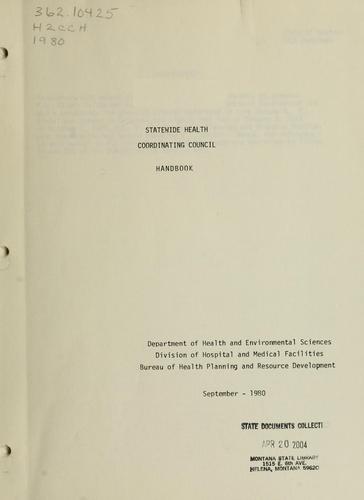Statewide health coordinating council handbook