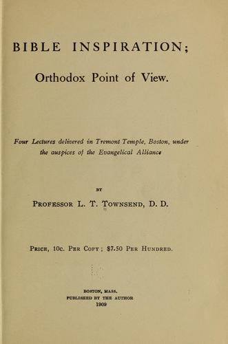 Bible inspiration; orthodox point of view