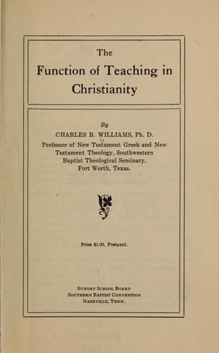 The function of teaching in Christianity