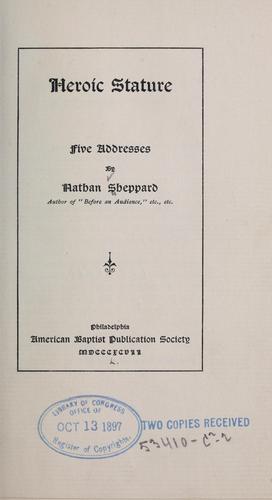 Heroic stature; five addresses