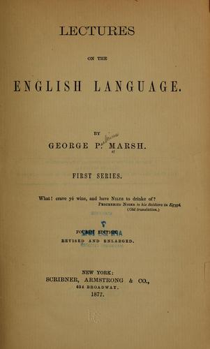 Lectures on the English language