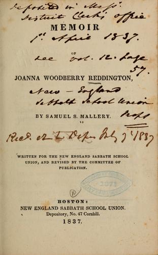 Memoir of Joanna Woodberry Reddington