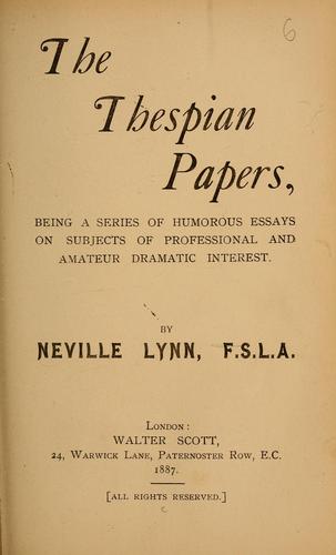 The thespian papers
