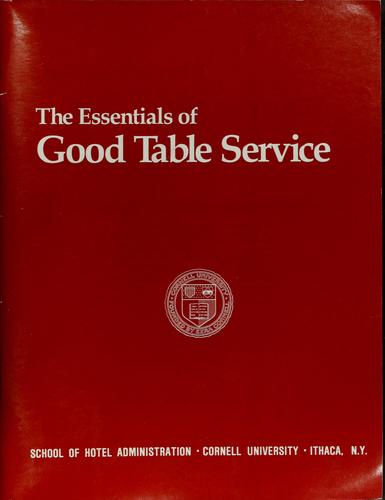Essentials of Good Table Service