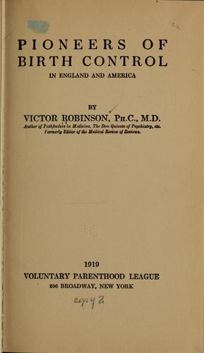 Pioneers of birth control in England and America ...