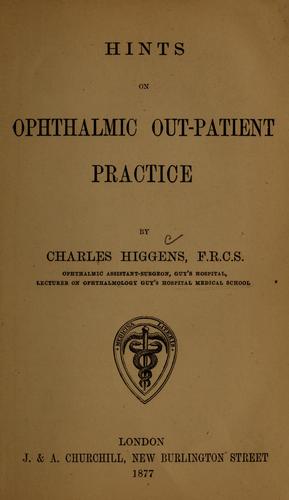 Hints on ophthalmic out-patient practice