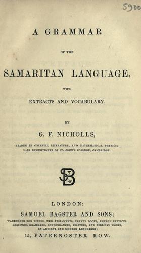 A grammar of the Samaritan language, with extracts and vocabulary