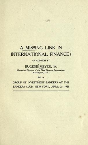A missing link in international finance?