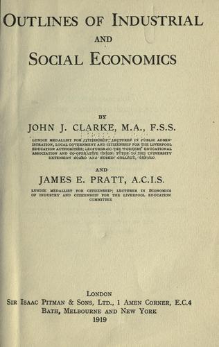 Outlines of industrial and social economics