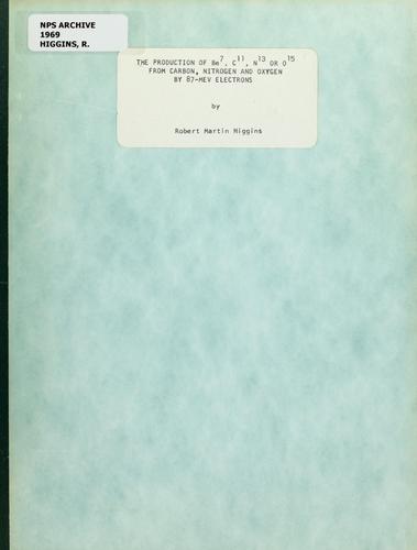 The production of Be(7), C(11), N(13), or O(15) from carbon, nitrogen and oxygen by 87-mev electrons