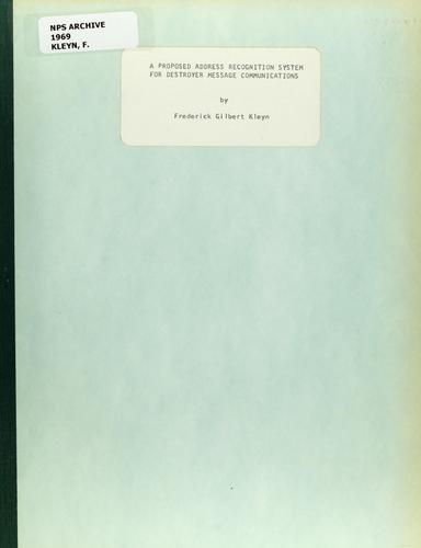 A proposed address recognition system for destroyer message communications