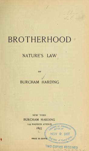 Brotherhood, nature's law