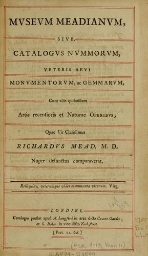 Museum Meadianum, sive, Catalogus nummorum