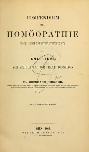 Compendium der Homöopathie