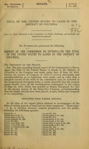 Title of the United States to lands in the District of Columbia