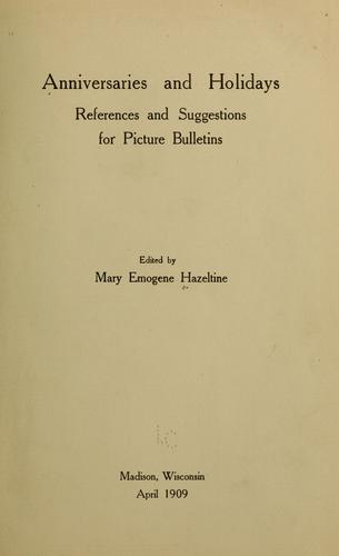 Anniversaries and holidays
