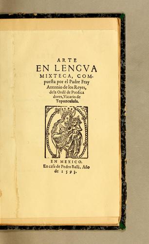 Arte en lengua mixteca
