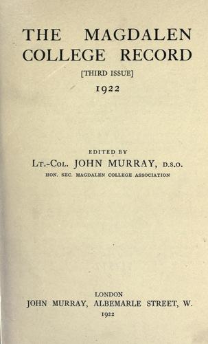 The Magdalen College Record
