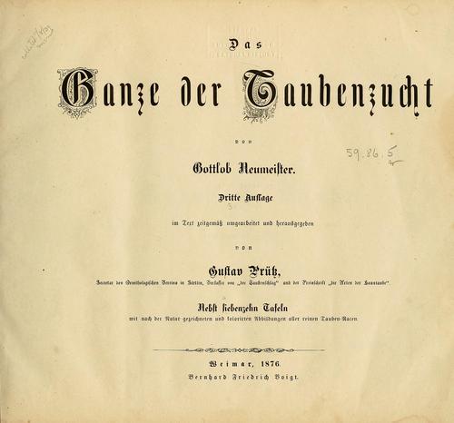 Das Ganze der Taubenzucht