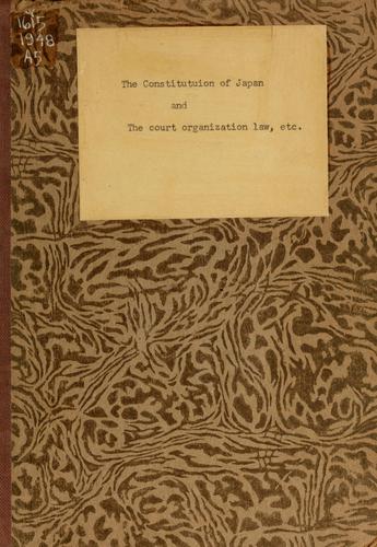 The Constitution of Japan and the Court organization law, etc