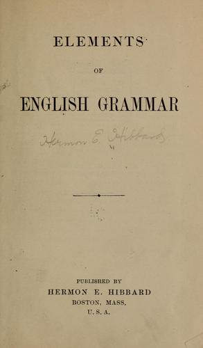 Elements of English grammar