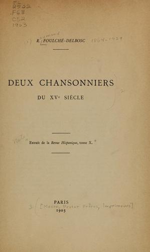 Deux chansonniers du XVe siècle