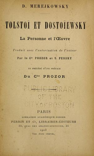 Tolstoï et Dostoïewsky