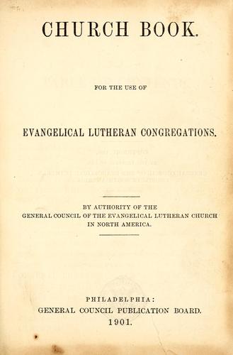 Church book for the use of Evangelical Lutheran congregations