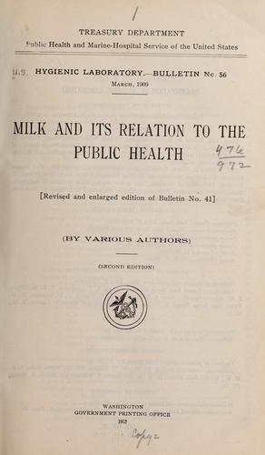 Milk and its relation to the public health