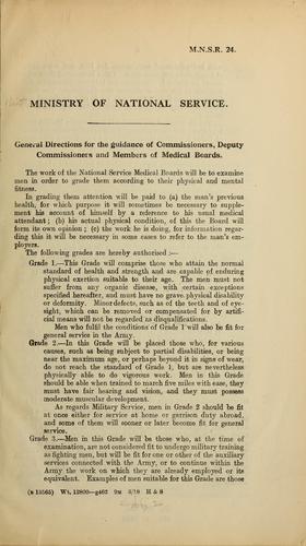 General directions for the guidance of commissioners