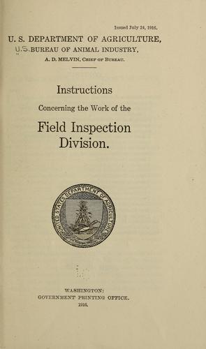 Instructions concerning the work of the Field inspection division