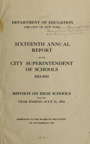 Reports on high schools for the year ending July 31, 1914