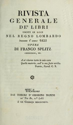Rivista generale de' libri